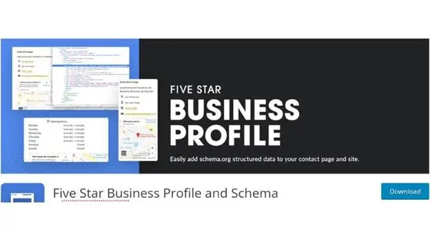 Pięciogwiazdkowy profil biznesowy i schemat