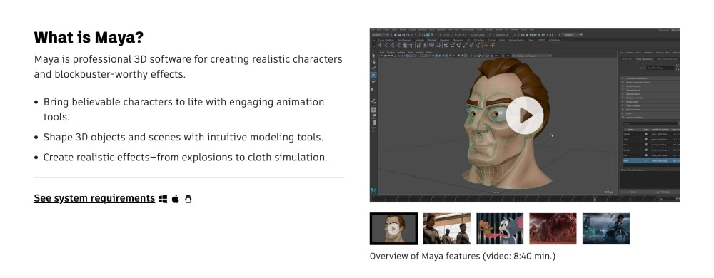AutoDesk Maya özellikleri