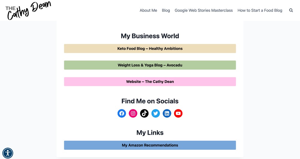 Collegamenti al profilo TikTok