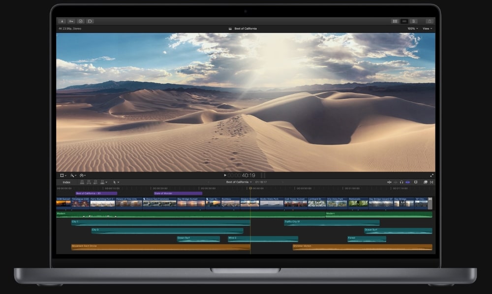 Interface utilisateur de Final Cut Pro