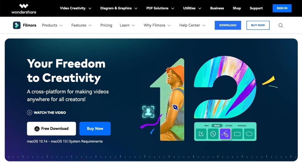 Site Wondershare Filmora