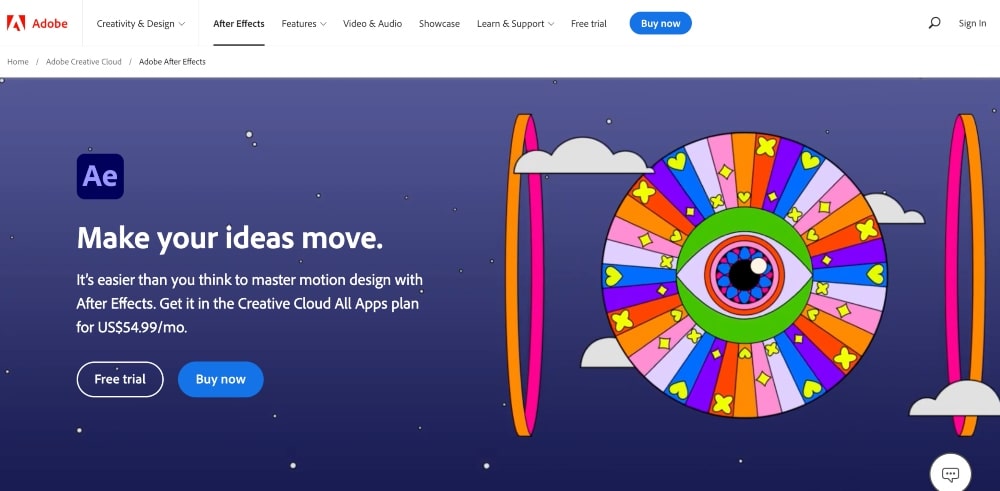 Site Web d'Adobe After Effects