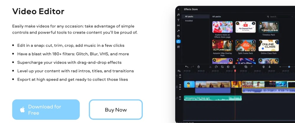 Fonctionnalités Movavi
