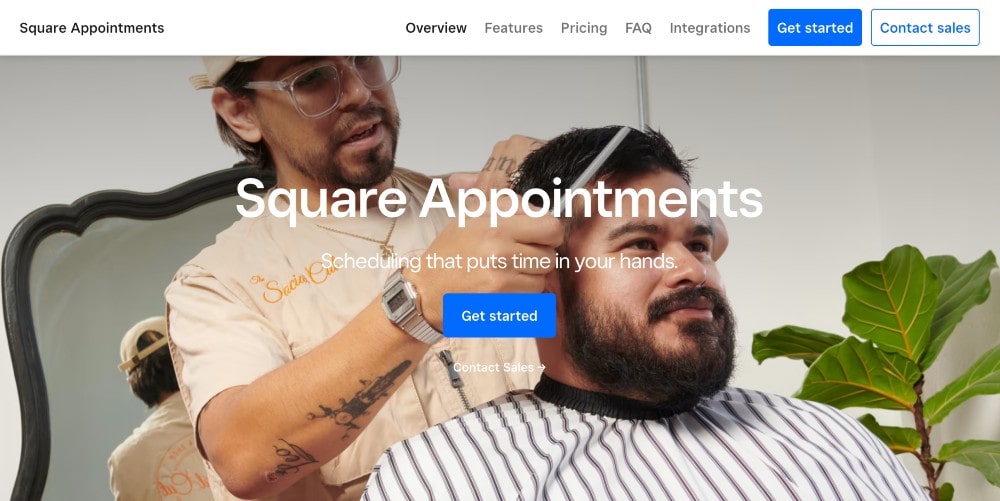 Square アポイントメント の Web サイト