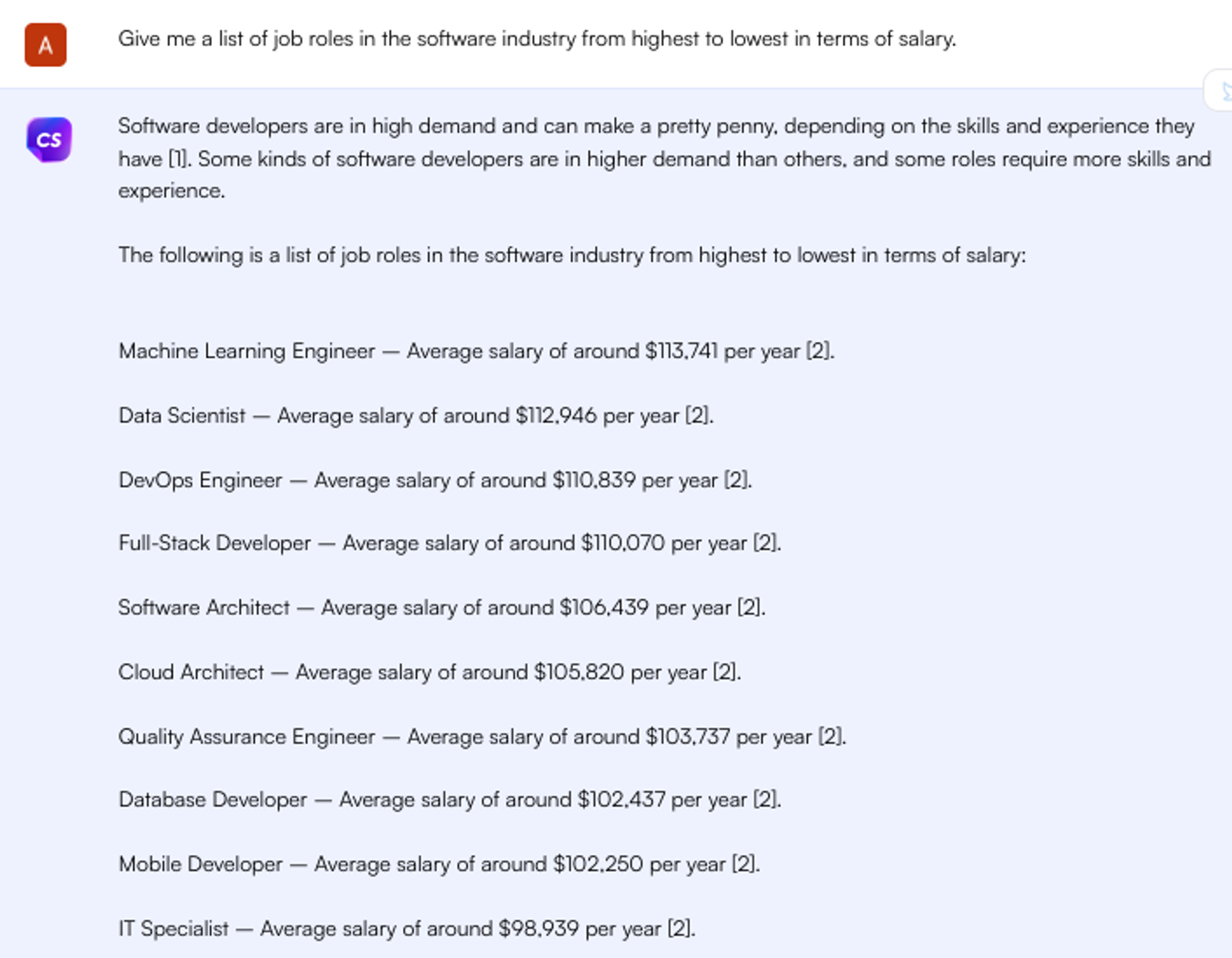 ข้อความแจ้ง ChatGPT สำหรับการหางานตามเงินเดือน - ค้นหางาน