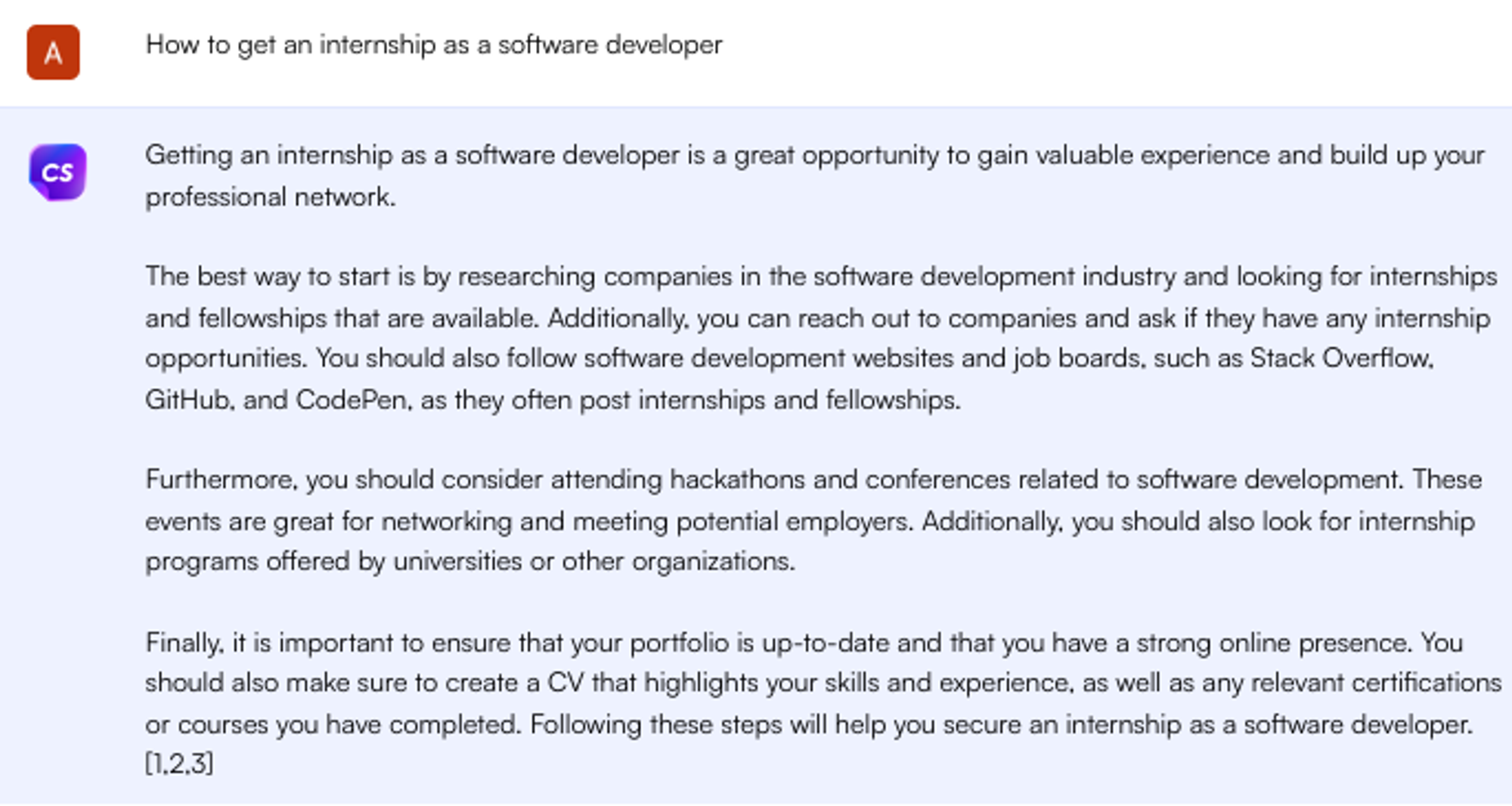 ข้อความแจ้ง ChatGPT สำหรับเคล็ดลับการฝึกงาน - การค้นหางาน