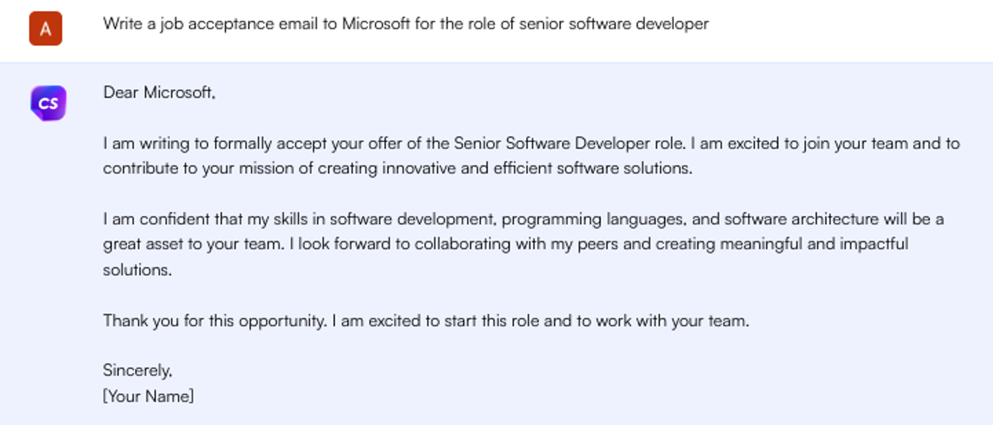 ChatGPT พร้อมรับอีเมลเสนองาน - ค้นหางาน
