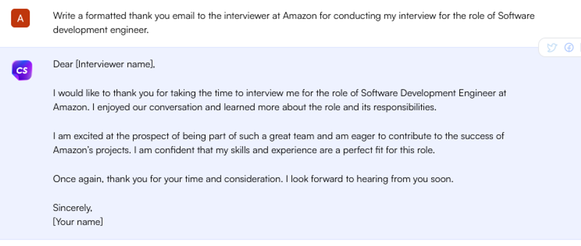 ChatGPT พร้อมรับอีเมลขอบคุณ - ค้นหางาน