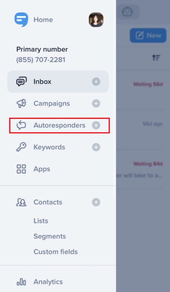 在 SimpleTexting 的移动应用程序上安排自动回复