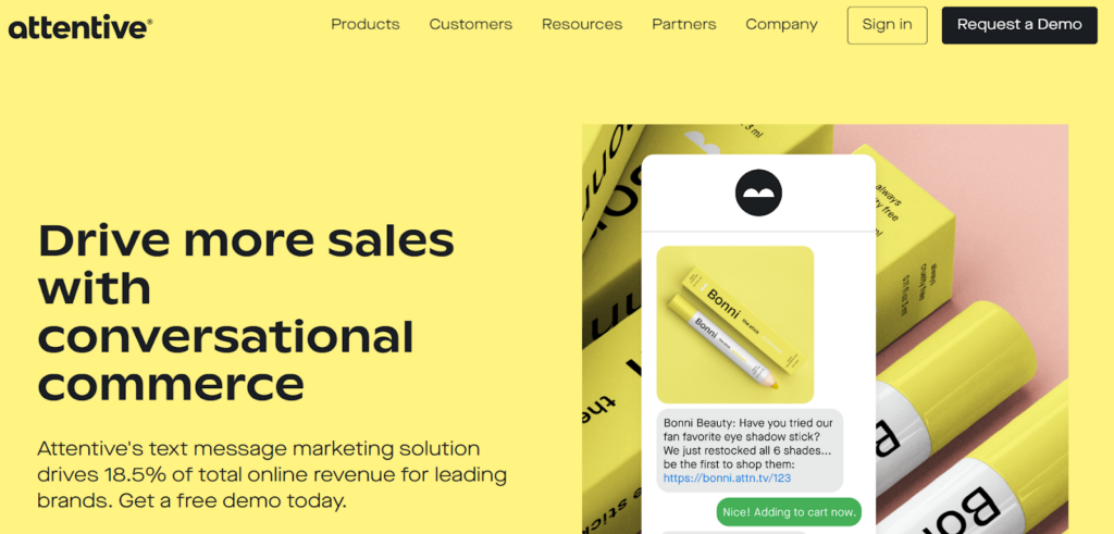 Die Attentive SMS-Plattform