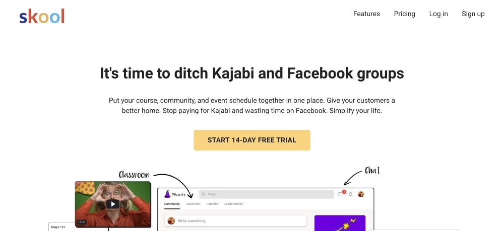 スクールのウェブサイト