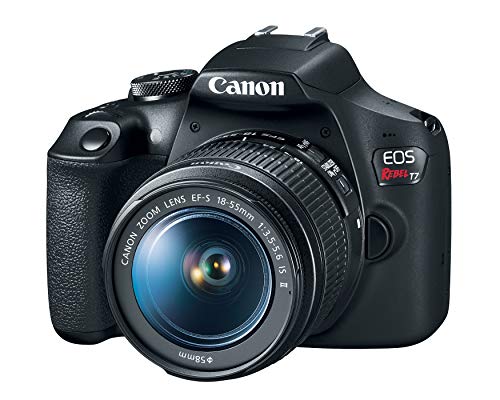 Цифровая зеркальная камера Canon EOS Rebel T7 с объективом 18–55 мм | Встроенный Wi-Fi | 24,1-мегапиксельная CMOS-матрица | Процессор обработки изображений DIGIC 4+ и видео в формате Full HD