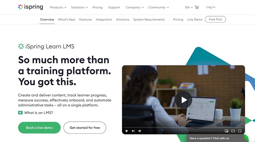 iSpring Learn Web サイト