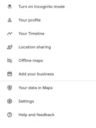 在隐身窗口中在 Google 地图中共享位置以共享 Google 地图位置