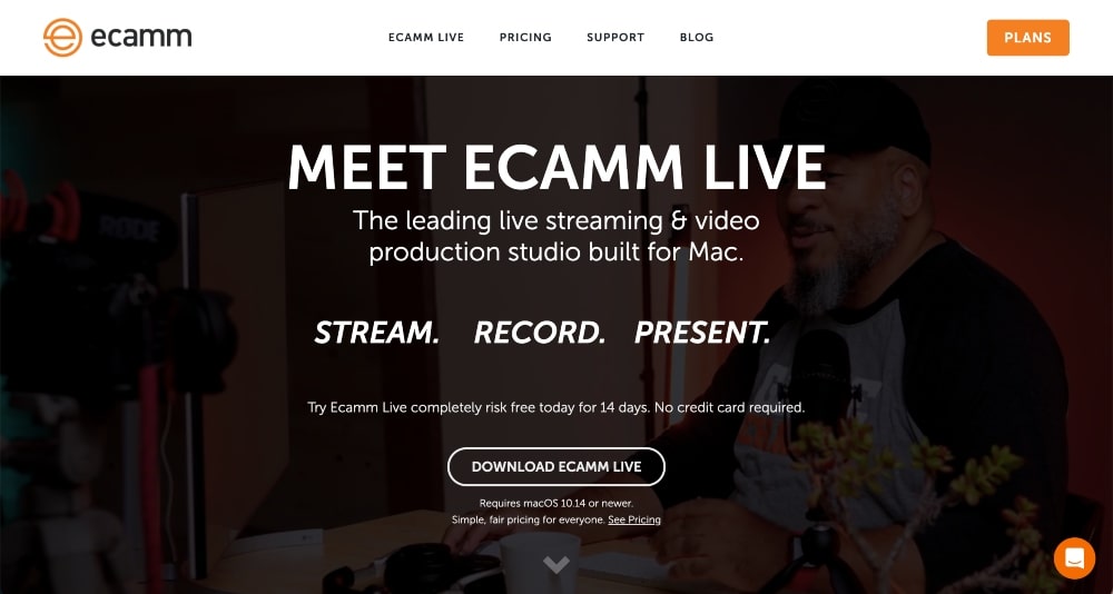 موقع ecamm live على الويب