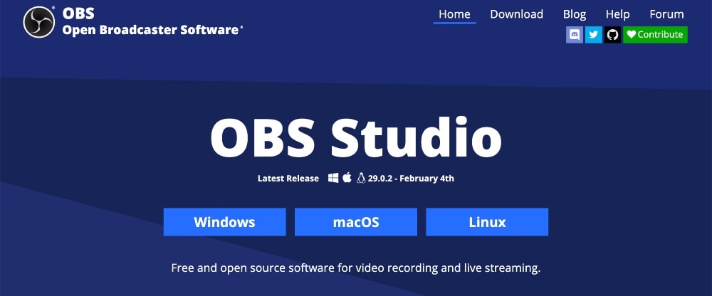 موقع ويب OBS Studio