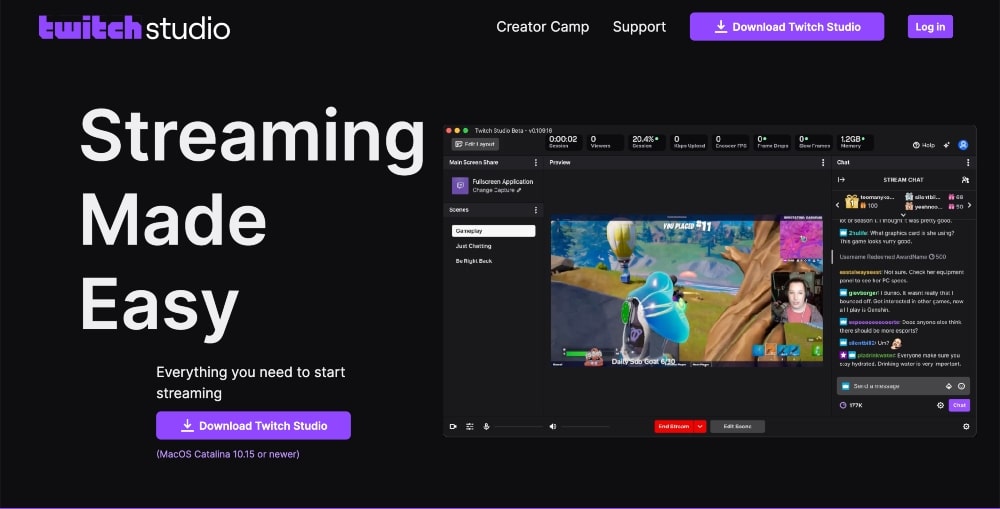 موقع Twitch Studio