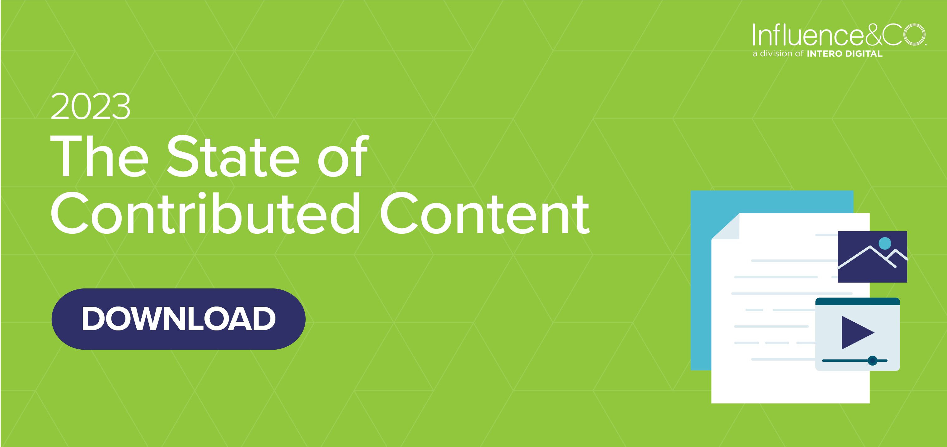 Influence & Co. 2023 Katkıda Bulunulan İçeriğin Durumu. Görüntü İçeriği: kağıt, resim ve video çizimlerinin arkasındaki mavi daire