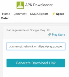 ไปที่ตัวดาวน์โหลด apk ของ Evozi เพื่อดาวน์โหลด apk จาก google play