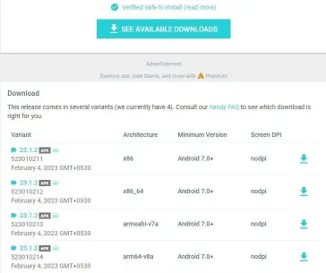 ดาวน์โหลด APK จากเว็บไซต์ APK เพื่อดาวน์โหลด APK จาก Google Play