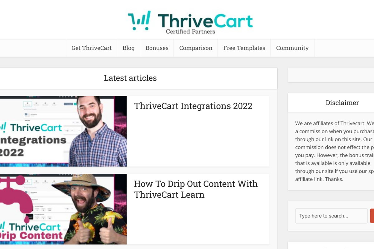 getthrivecart-web sitesi