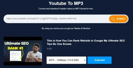 Buka situs web ToMP3.cc untuk mengonversi youtube ke mp3