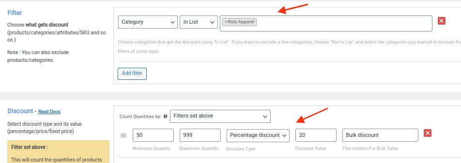 scenariul 4 - reducere pentru anumite categorii
