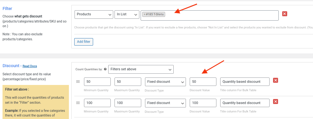 scenariul 3 - Reducere pentru anumite produse