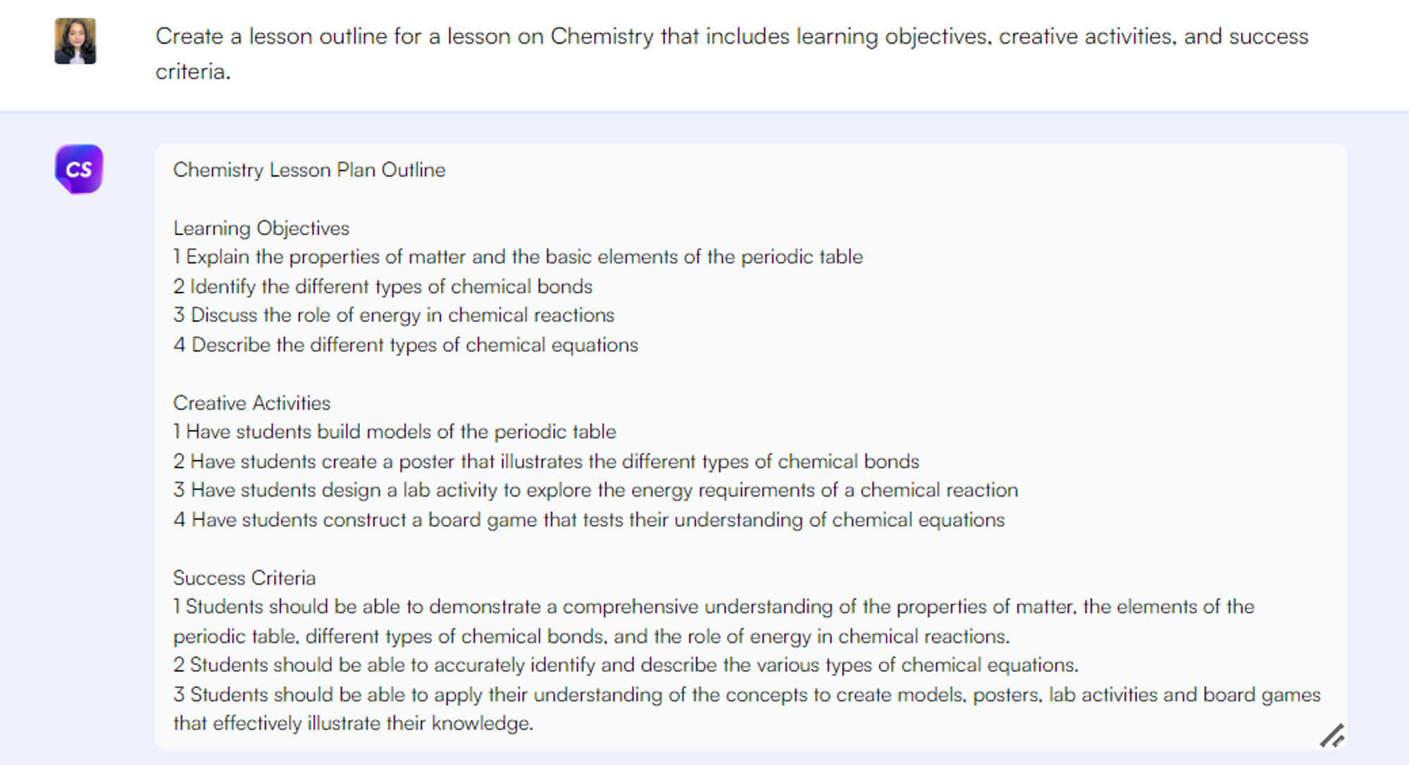Perencanaan pelajaran - Permintaan ChatGPT