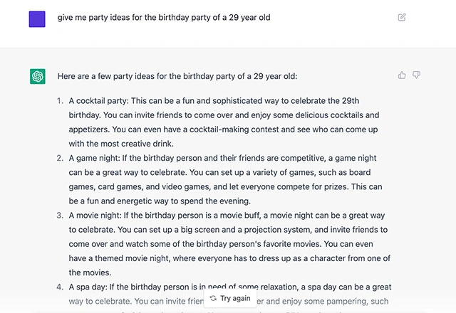 ChatGPT 生日派对创意 - ChatGPT Plus 与 Chatsonic