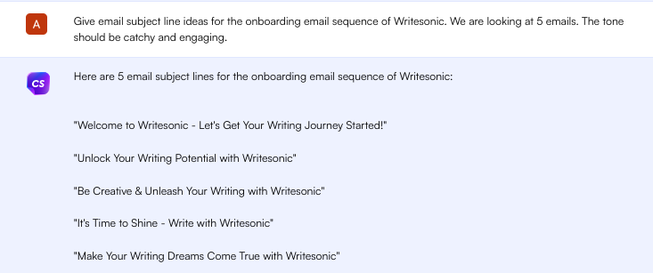 Idei de e-mail ChatSonic - scrieți un blog cu ChatGPT