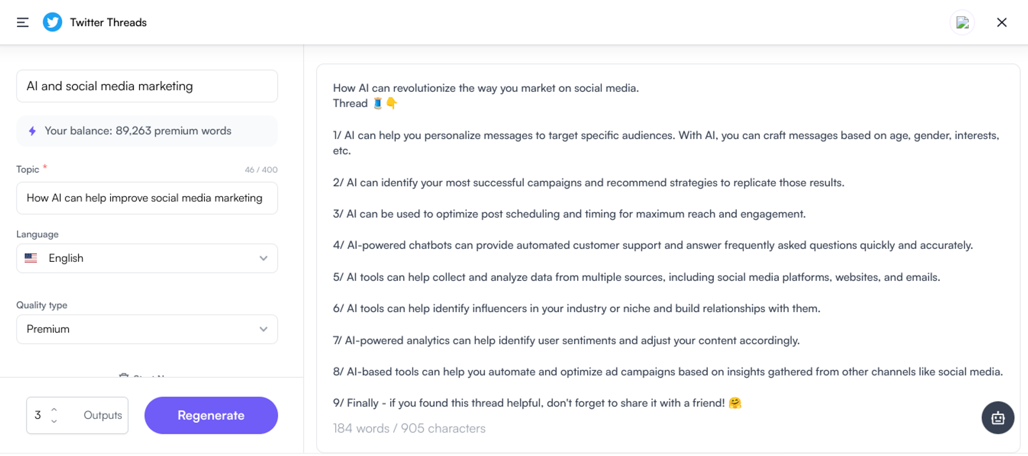 Generator de fire Writesonic Twitter - scrieți un blog cu ChatGPT