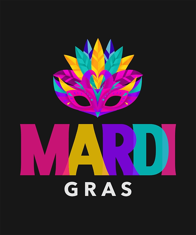 マルディグラを祝う T シャツ デザイン テンプレート