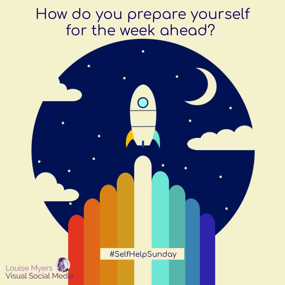 從彩虹發射火箭的插圖問你如何為接下來的一周做準備。