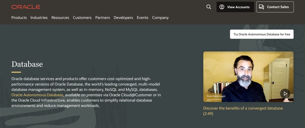 เว็บไซต์ฐานข้อมูล Oracle