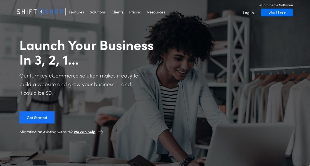 Sitio web de Shift4Shop