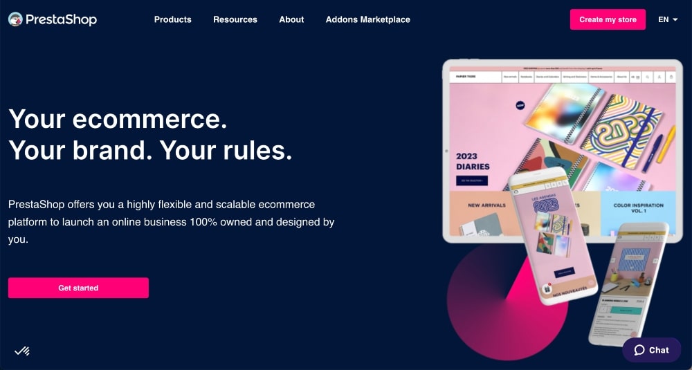 Sitio web PrestaShop