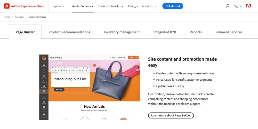Funciones de comercio de Adobe