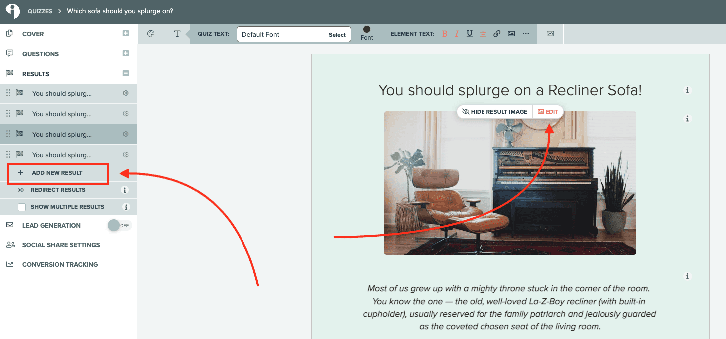 جديد - كيفية عمل اختبار توصية المنتج - 05 how to edit the results in interact quiz maker