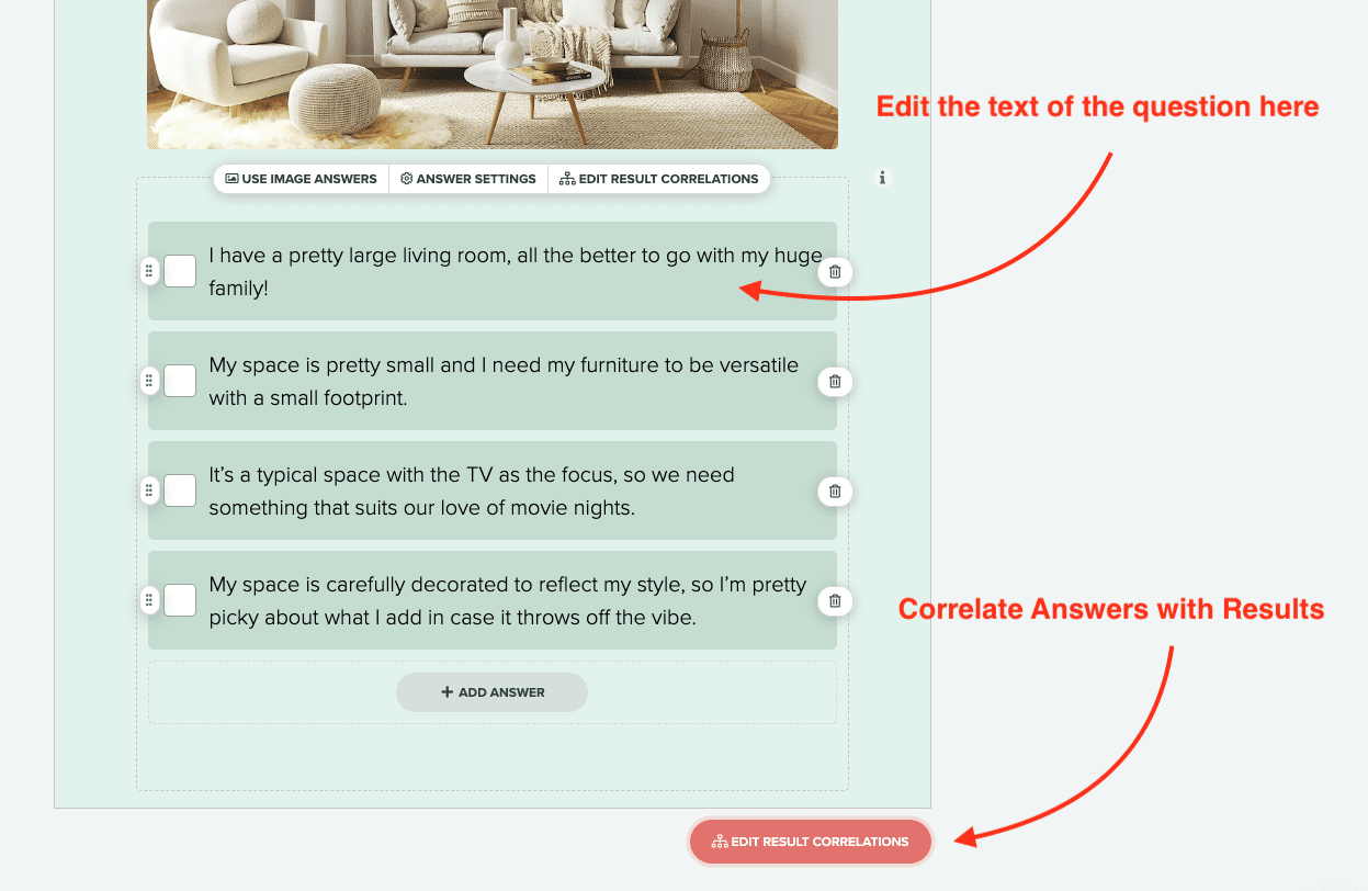 جديد - كيفية عمل اختبار توصية منتج - 07 editing questions in Interact Quiz Maker