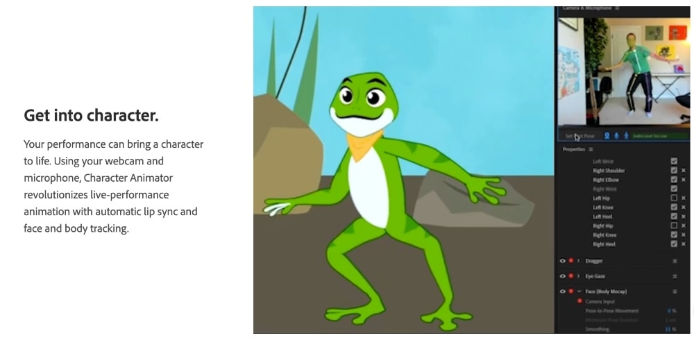 Возможности Adobe Character Animator