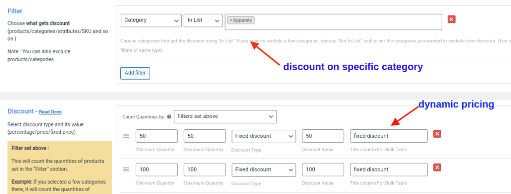 Reducere dinamică de preț pentru anumite categorii