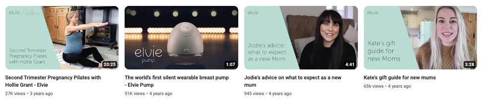 Elvie Exemplos de miniaturas de vídeos do YouTube