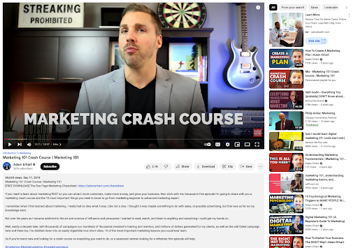 Exemplo de otimização de descoberta do YouTube