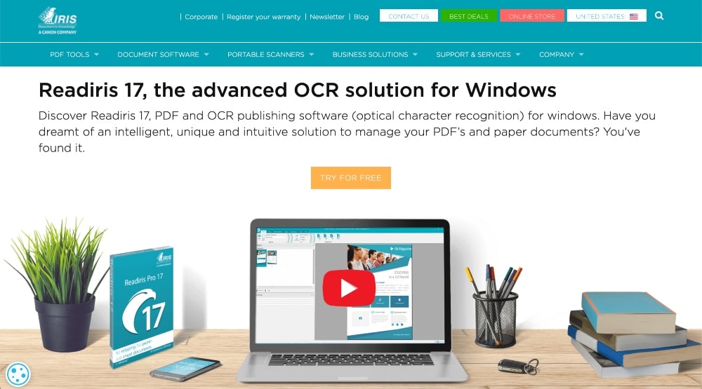 Readiris ウェブサイト