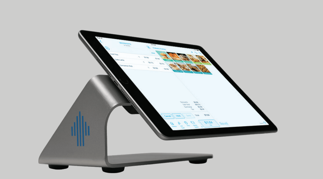 revel pos su iPad con supporto