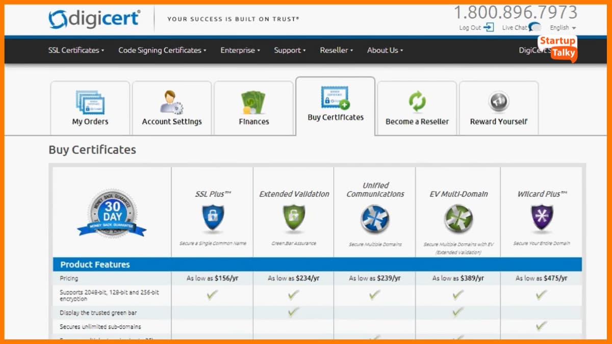 DigiCert- Principais provedores de certificados SSL de 2023