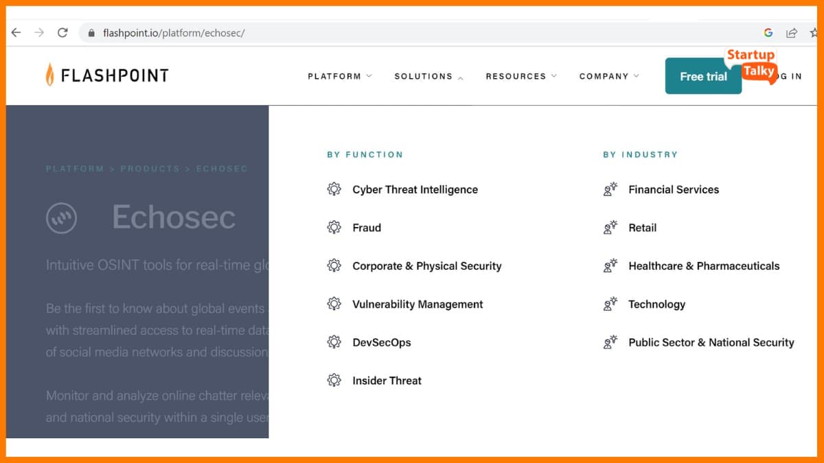 Echosec - Cyber-Bedrohungs-Intelligence-Tool