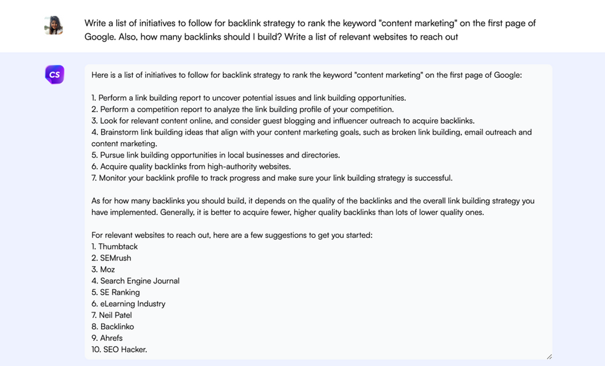 estrategia de backlinking - casos de uso de chatgpt
