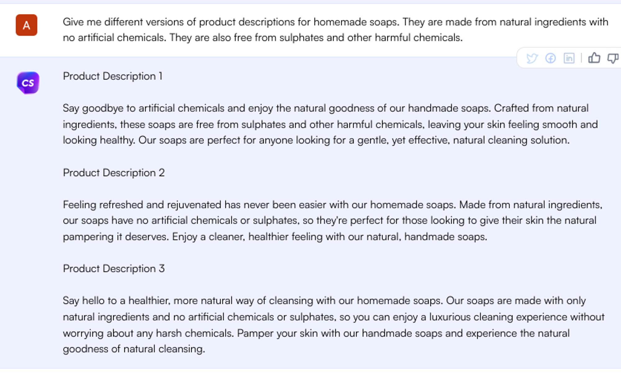 descripciones de productos - casos de uso de chatgpt